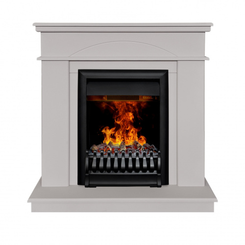 Электрокамин RealFlame Stella Theodor BG латте с очагом Oregan 3D