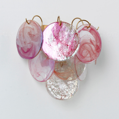 Бра Cloyd LINZE-B W2 / выс. 32 см - латунь - розов.стекло (арт.20481) фото 4