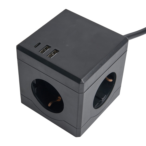 HM10-41-01 Удлинитель 3-местный с/з, 3x1мм2, 1.5м, 250В, 16А, 2USB+1С, 5V 3,1А, серия Comfort, черный фото 2