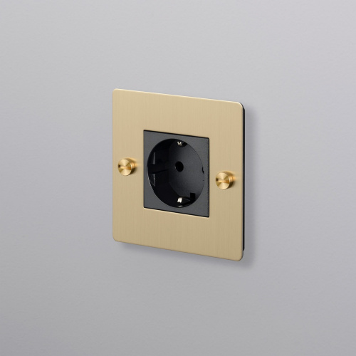 Розетка 1G Schuko Type F brass фото 2