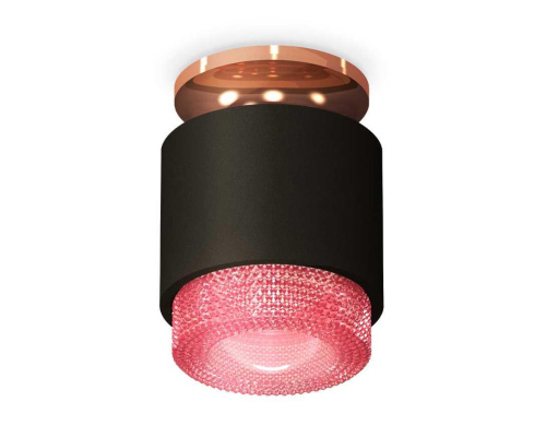 Комплект накладного светильника Ambrella light Techno Spot XS7511142 SBK/PPG/PI черный песок/золото розовое полированное/розовый (N7930,C7511,N7193)