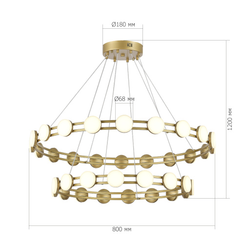 SL6610.203.36 Светильник подвесной ST-Luce золотистый/белый LED 1*70W 4000K MONRO фото 2