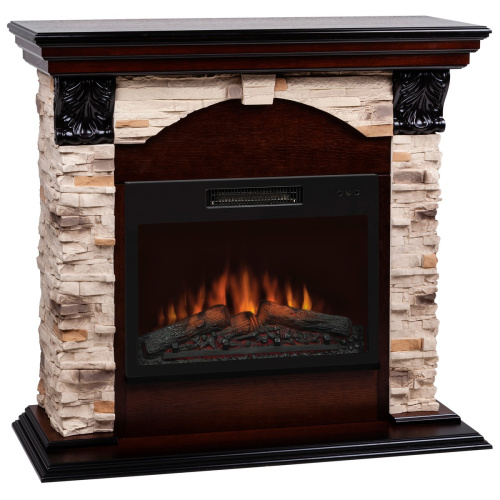 Каминокомплект DUBLIN ROCK/ДУБЛИН РОК Античный дуб с очагом Электроочаг KENDAL/КЕНДАЛ 24 фото 2