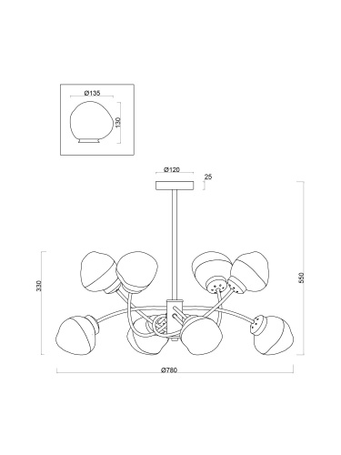 Люстра Freya FR8017PL-08MG фото 10