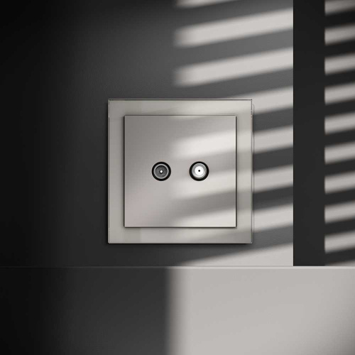 Розетка телевизионнная встраиваемая Voltum S70 оконечная TV+SAT, (кашемир) VLS060403 фото 4