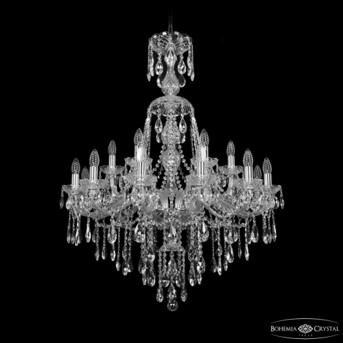 Люстра хрустальная 1415/12+6/300/XL-108 Ni Bohemia Ivele Crystal (Богемия Ивеле Кристалл)