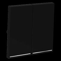 Клавиши для выключателя/переключателя двухклавишного с подсветкой S70 (графит) Voltum VLS000407