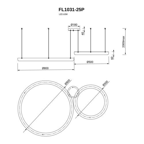 Подвесная люстра Modum FL1031-25P фото 2