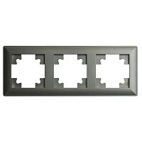 Рамка STEKKER, PFR00-7003-06 3-местная, пластик, серия Катрин, графит