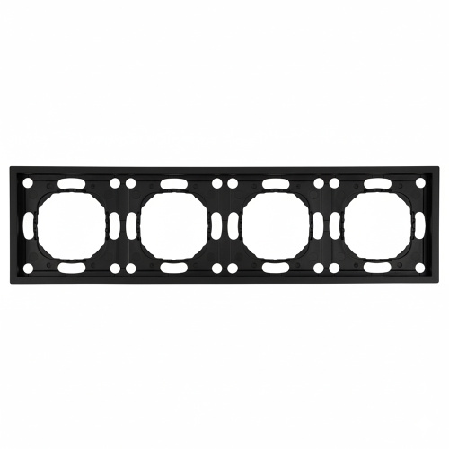 Рамка STEKKER, PFR00-5004-05 4-местная, серия Эмили, черный уголь, soft touch
