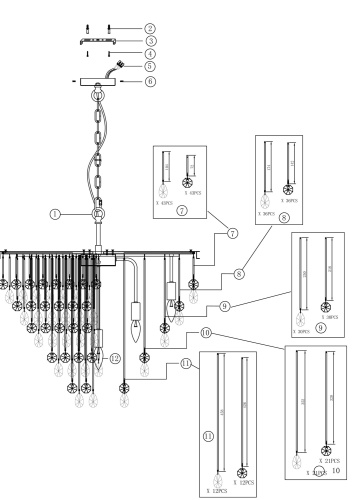 Подвесной светильник Maytoni MOD091PL-09CH фото 3