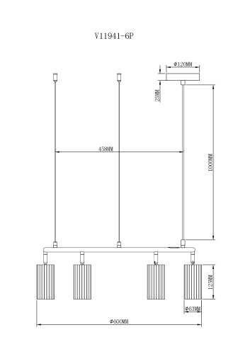 Люстра подвесная Moderli V11941-6P Cora фото 2