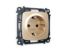Комплект механизма электрической розетки AMBRELLA VOLT OMEGA Шампань с/з на винтовых зажимах QUANT (OP6060, VM141) MO606010