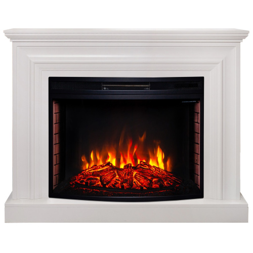 Каминокомплект WESTON/ФАБИО Белый матовый с очагом Электроочаг FIRESPACE/ФАЕРСПЕЙС 33