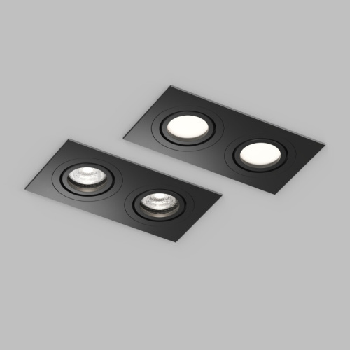 Встраиваемый влагозащищённый светильник HYDRO, IP44, 2?15 Вт LED макс., GU10, алюминий, чёрный фото 4