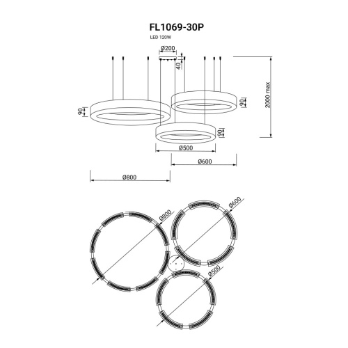 Люстра подвесная Bonum Lux FL1069-30P фото 2