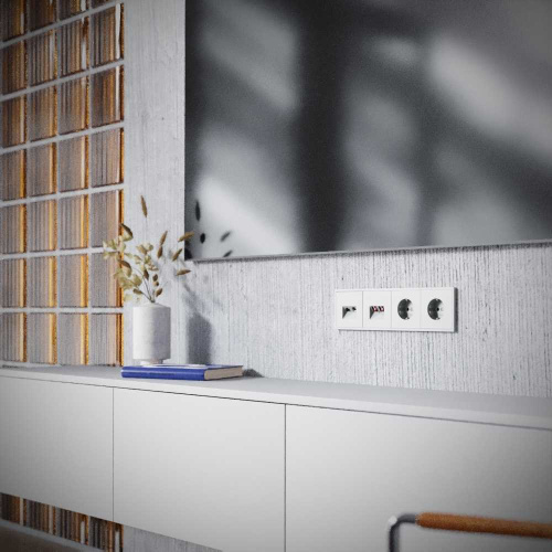 Розетка телевизионная встраиваемая S70 TV+RJ45 кат. 6, (сталь) Voltum VLS060705 фото 2