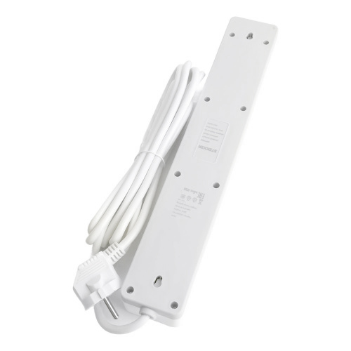 Сетевой фильтр 6-местный с/з STEKKER HM20-61-053x1мм2, 5 м, серия Optima, белый фото 7