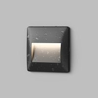 Светильник встраиваемый в стену HELM, IP65, LED 3000К, 2.5 Вт, черный, пластик