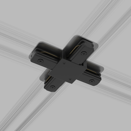 Коннектор X-образный для однофазного шинопровода черный TRC-1-1-X-BK