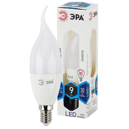 Лампа светодиодная ЭРА E14 9W 4000K матовая LED BXS-9W-840-E14 Б0027974 фото 2