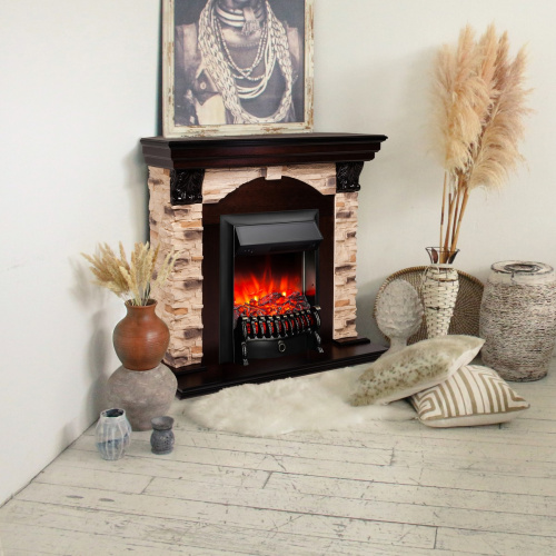 Электрокамин RealFlame Dublin Corner Rock AO античный дуб с очагом Fobos Lux Black фото 8