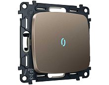 Комплект механизма 1-клавишного выключателя с самовозвратом с подсветкой 10000K OMEGA Темная бронза матовый QUANT (OP6320, VM113, G17B) MO632060