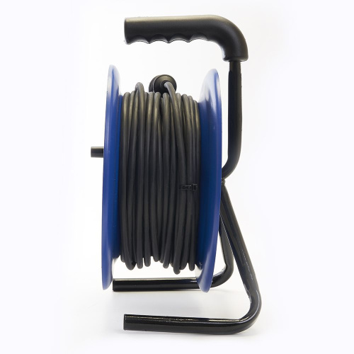 Удлинитель на металлической катушке с/з 4-местный Stekker, PRF02-41-30, 30м, 3*2,5, серия Professional, синий фото 6