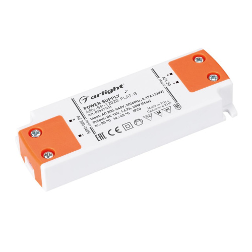 Блок питания Arlight ARV-SP-12020-FLAT-B 12V 20W IP20 1.67A 029277(1)