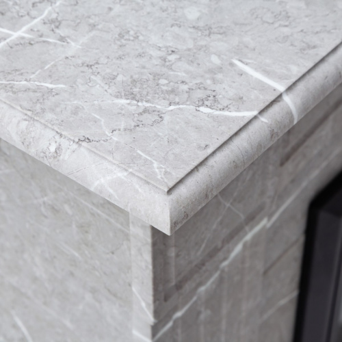 Каминокомплект ANDREA/АЛЬФА Мрамор серый с очагом Электроочаг EUGENE/ЮДЖИН фото 6