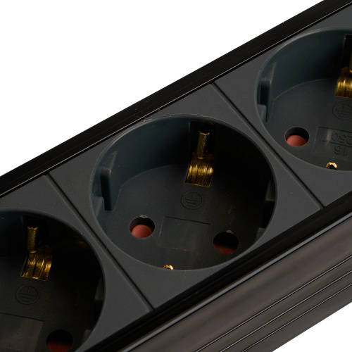 Сетевой фильтр 4-местный с/з STEKKER 3x1мм2, 5 м, 250В, 16А, серия Techno, HM22-41-05, черный фото 6