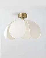 Золотистый потолочный светильник "Флэк" с белым абажуром