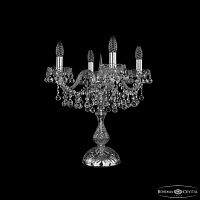 Настольная лампа с хрустальными подвесками 1409L/4/141-47 Ni Bohemia Ivele Crystal (Богемия Ивеле Кристалл)