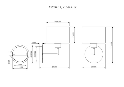 Бра Moderli V2730-1W Room фото 9