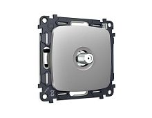 Комплект механизма TV розетки SAT 5-2400MHz 3.5dB Ambrella Volt OMEGA Сталь матовый QUANT (OP5130, VM215) MO513050