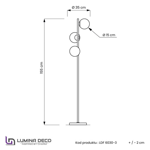Торшер Lumina Deco Fredica LDF 6030-3 BK фото 5 Торшер Lumina Deco Fredica LDF 6030-3 BK фото 5