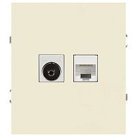 Розетка ЭРА Arktik 16-3110-02 комбинированная RJ45+TV слоновая кость Б0070495