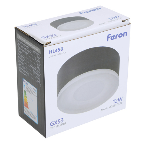 Светильник потолочный Feron HL456 12W, 230V, GX53, черный фото 10
