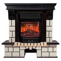 Каминокомплект STONE/СТОУН Античный дуб с очагом Электроочаг MAJESTIC LUX/МАДЖЕСТИК
