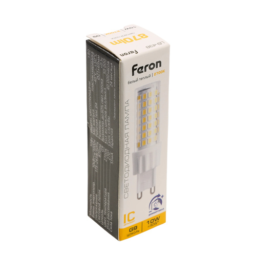 Лампа светодиодная диммируемая Feron LB-438 G9 10W 175-265V 2700K фото 5
