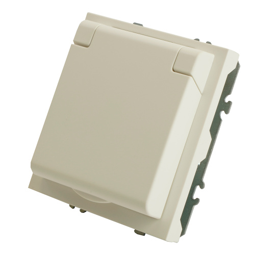 Розетка 1-местная с крышкой с защ. штор, STEKKER, б/з, IP42, 250В, 16А, серия Эмили, RST16-5113-01, белый фарфор, soft touch фото 6