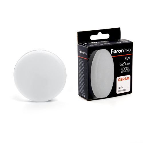 Лампа светодиодная Feron LB-1506 GX53 6W 175-265V 4000K OSRAM LED