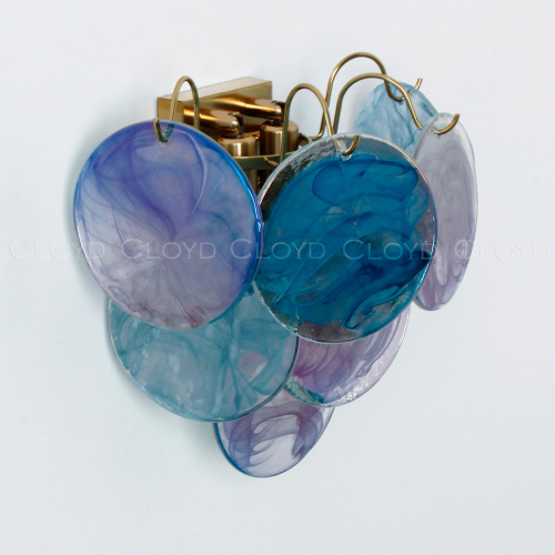 Бра Cloyd LINZE-B W2 / выс. 32 см - латунь - голубое стекло (арт.20483) фото 4