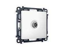 Комплект механизма TV розетки проходной AMBRELLA VOLT ALFA Белый матовый 5-1000 MHz 4dB QUANT (AP1330, VM211) MA133030