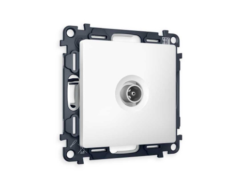 Комплект механизма TV розетки проходной AMBRELLA VOLT ALFA Белый матовый 5-1000 MHz 4dB QUANT (AP1330, VM211) MA133030