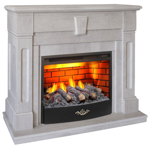 Электрокамин RealFlame Kellie 25,5/26 WT цвет белый камень с очагом 3D Firestar 25,5 фото 2