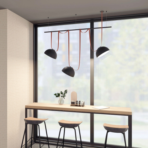 DK5563-BK Cветильник для трека-ремня Belty, серия Flow со светодиодом, D300*H171мм, 48V DC, 28W, RA90, 120°, 3000K, IP20, черный, алюминий фото 2
