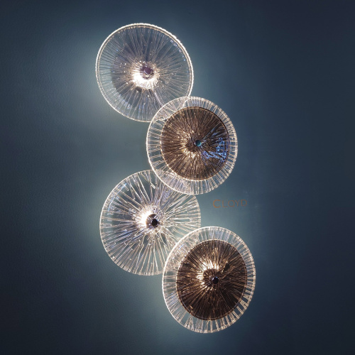 Бра Cloyd HELION-A W4 / выс. 62 см - хром - дымчатое стекло (арт.20320) фото 2