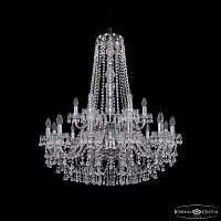 Люстра хрустальная 1410/12+6/300/h-95/2d Ni V0300 Bohemia Ivele Crystal (Богемия Ивеле Кристалл)