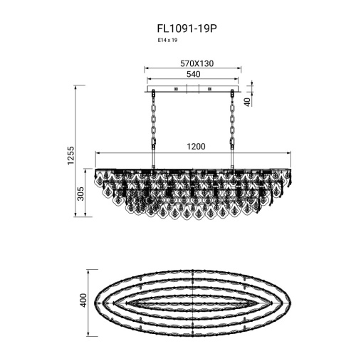 Люстра подвесная Dignita FL1091-19P фото 2